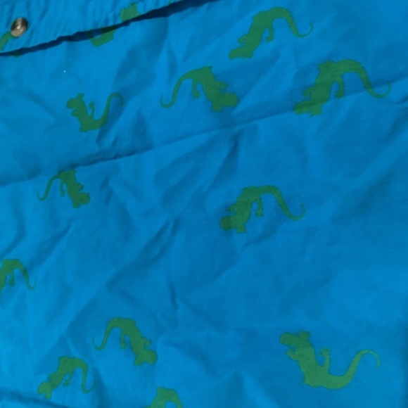 Plugg Vintage Mens Lizard Gecko Print Casual Button Down/Up Shirt, Size Medium - Picture 2 of 8